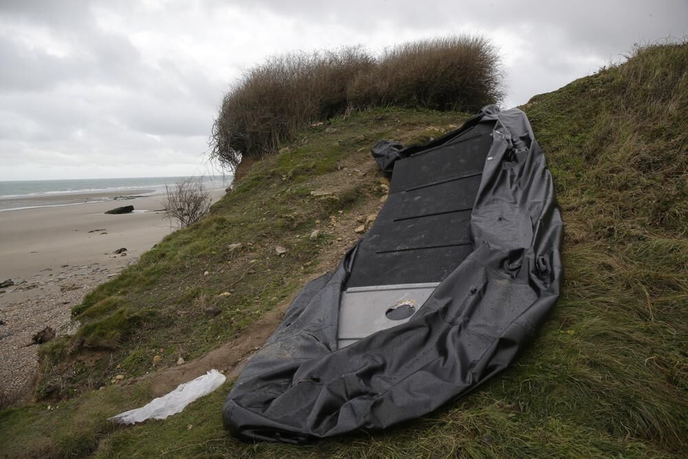 Inflatable watercraft on beach in France